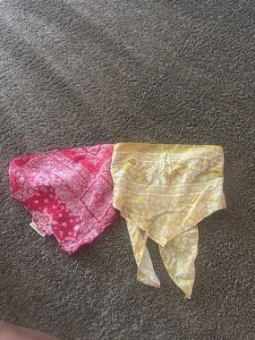 Pink and Yellow Floral Bandana tube top